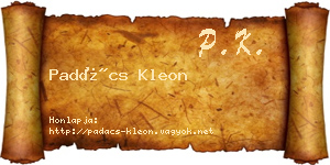 Padács Kleon névjegykártya
